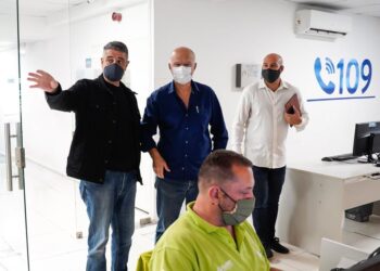 JORGE MACRI SE MOSTRÓ JUNTO A GRINDETTI EN VICENTE LÓPEZ EN UNA REUNIÓN DE GESTIÓN CON SELLO PRO