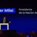 Milei, en AmCham: chanza por la victoria en la Ciudad, palo a la agenda progresista y un contrapunto con Menem