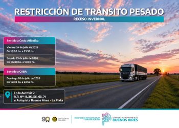 Restricción de tránsito pesado por Receso Invernal