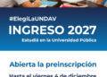 Ingreso 2027: la UNDAV abrió la inscripción a sus carreras
