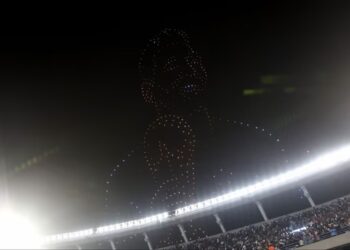 El insólito blooper del show de drones en la despedida de Messi